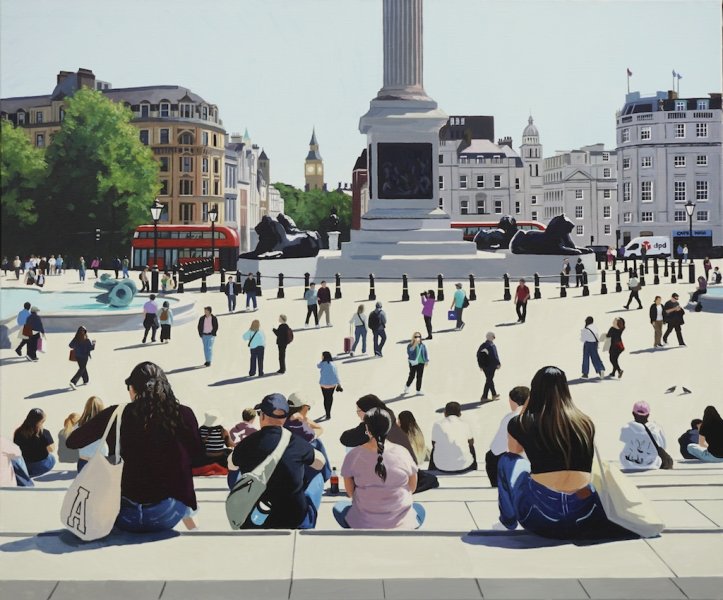 On The Steps of Trafalgar Square